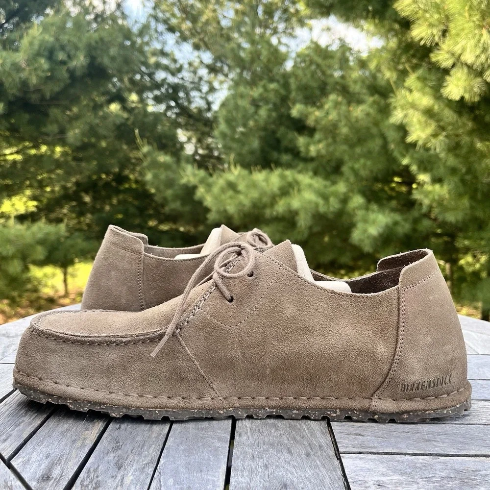 Birkenstock Utti Lace-Up Shoe Mens Size 46 | 13 Gray Taupe Suede Regular Fit